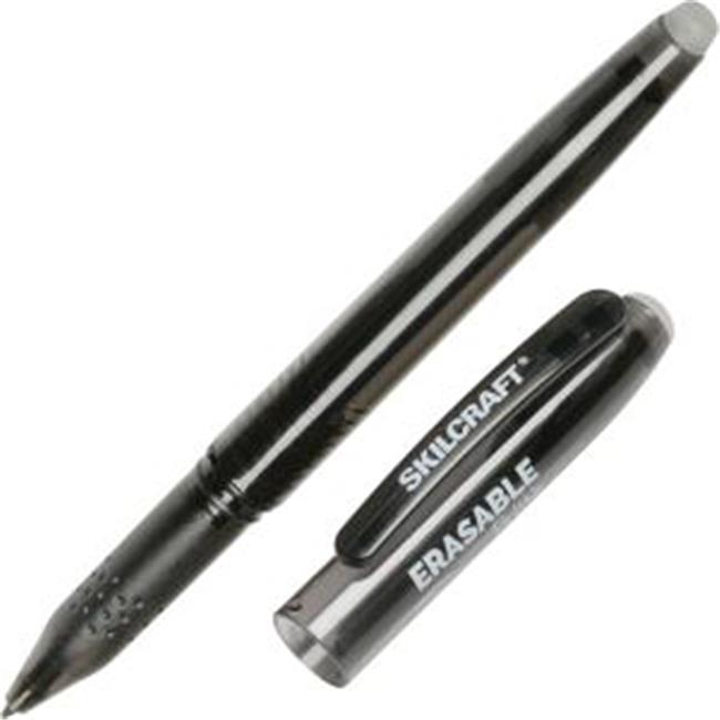 Skilcraft NSN6580391 0.7 mm Erasable Gel Stick Pen - Black