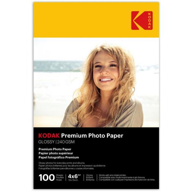 Kodak 4 x 6 in. 240G Gloss Inkjet Photo Paper - Pack of 100