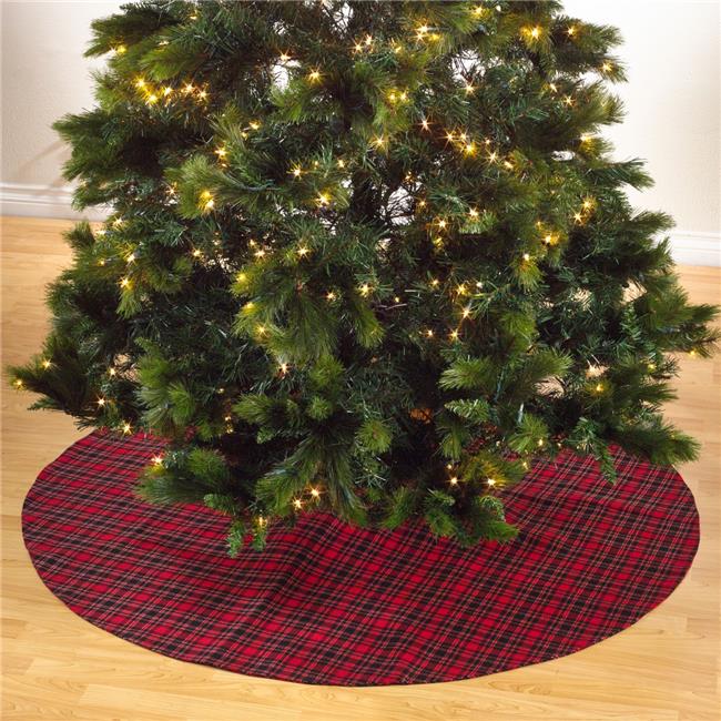 Saro Lifestyle 2669.R72R 72 x 72 x 0.25 in. Plaid Design Christmas Tree Skirt...
