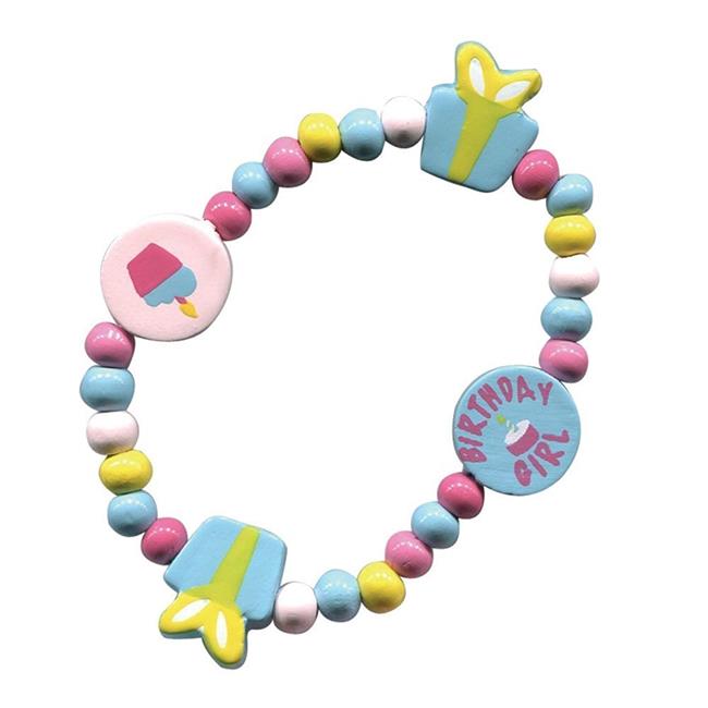 Sassafras 3851BY Wooden Bead Bracelet  Birthday Girl