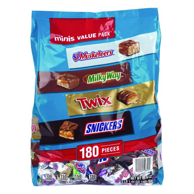 Mars GRR22002451 Minis Variety Pack Chocolate 49.44 oz Bag - 180 Count
