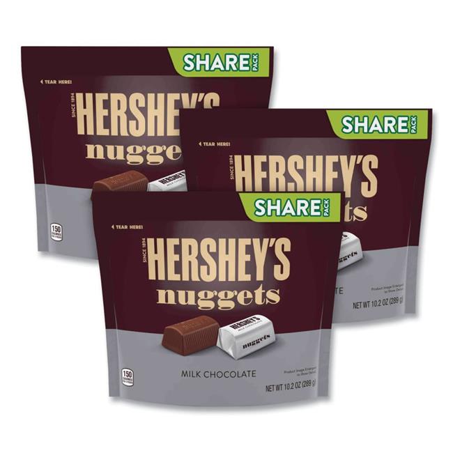 Hersheys GRR24600441 Nuggets Share Pack Milk Chocolate 10.2 oz - Pack of 3