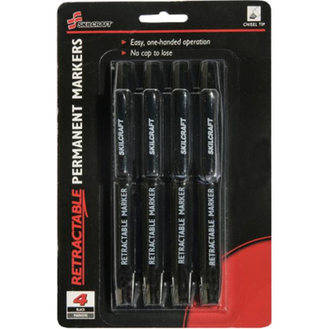 5550297 7520015550297 Retractable Permanent Marker Chisel Point - Black