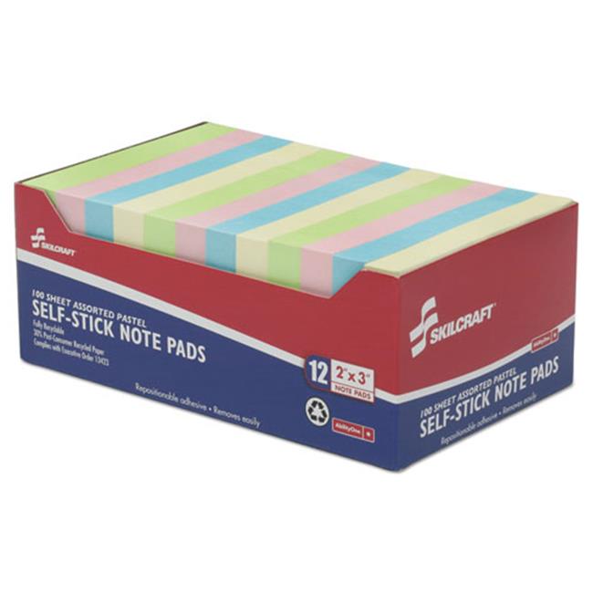 NSN3982660 2 x 3 in. Unruled Self-Stick Note Pad Set Assorted Color