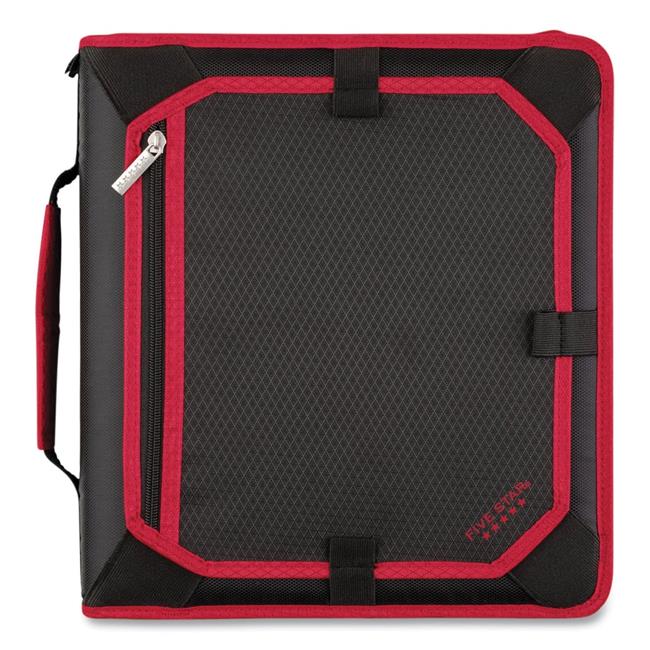 Mead Products 29052CE8 2 in. 3 Rings Zipper Binder Black & Red Accents