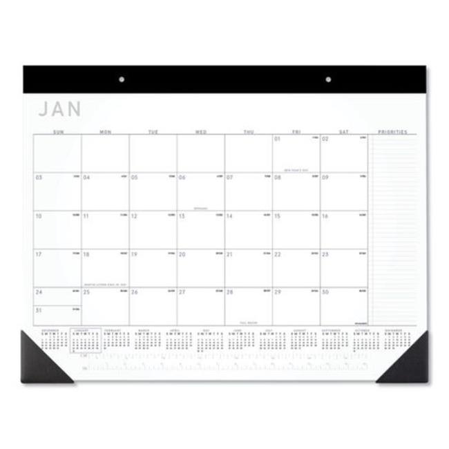 At-A-Glance AAGSK24X00 22 x 17 in. Contemporary Monthly Desk Pad Calendar  White