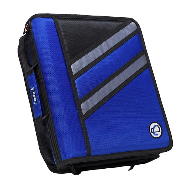 Case-It 1590372 The Z Zippered Binder  D-Ring  1.5 in. - Blue
