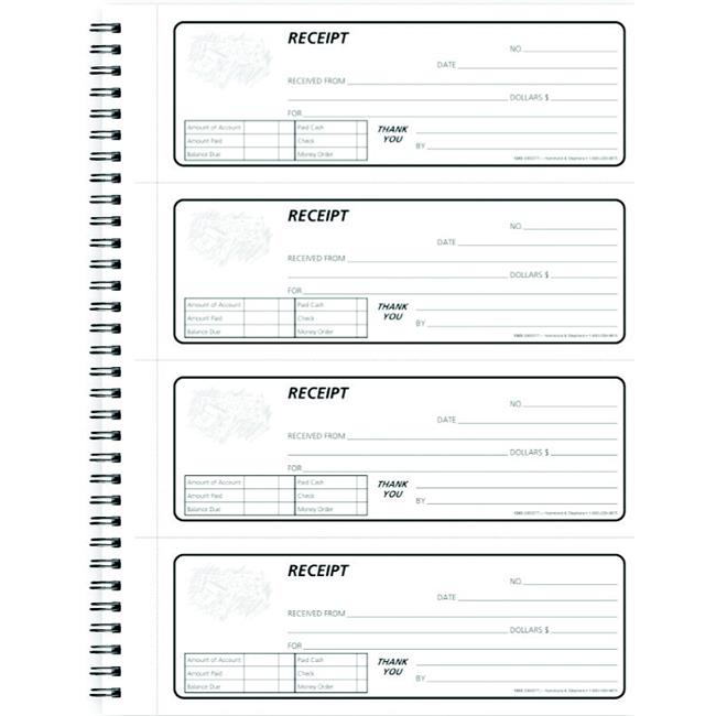 Hammond & Stephens 1473615 KPG 2 Parts Textured Blue Cover Receipt Book 240 R...