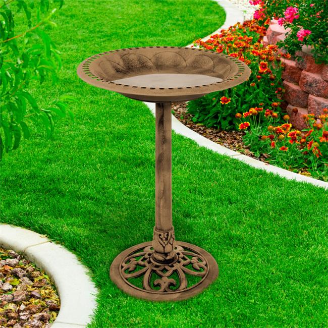Pure Garden 50-LG1074 Antique Bird Bath - Bronze