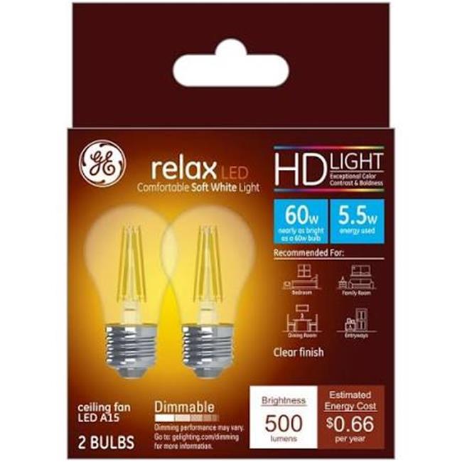 G E Lighting 240212 5.5W Relax Light SW A15 LED Bulb - Pack of 2
