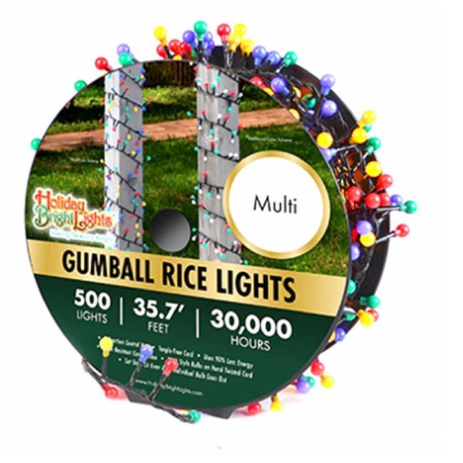 Holiday Bright Lights 266696 Gumball Rice Light Set  Multi Color