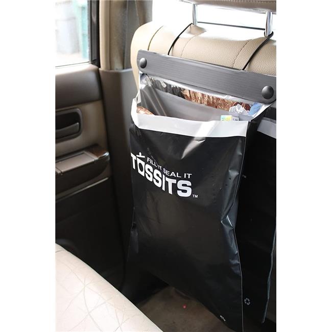Tossits 105544 2 gal Disposable Car Garbage Bags  Black
