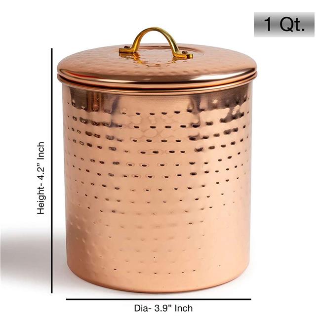 Nusteel TG-1843AC-1 1 qt. Hammered Antique Copper Canister