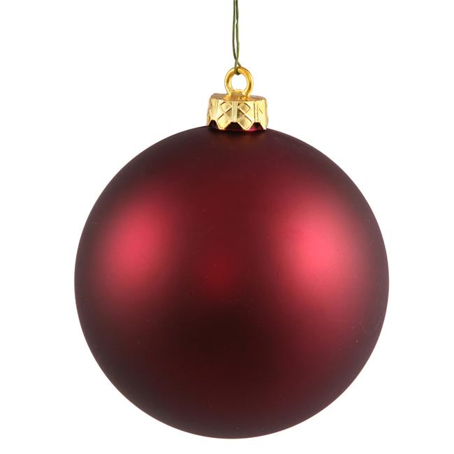 Vickerman N590619DMV Wine Matte UV Resistant Shatterproof Ball Ornament  2.4 ...