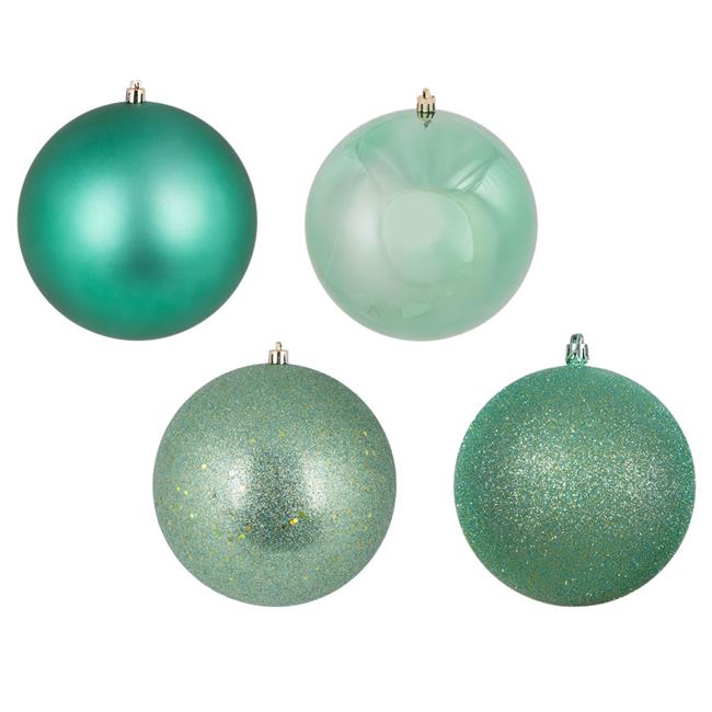 Vickerman N591244A Sea Foam 4 Finish Assorted Ball Ornament  4.75 in. - 4 per...