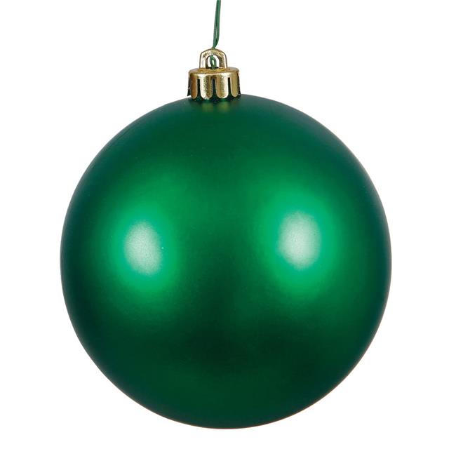 Vickerman N591524DMV Emerald Matte Drilled Ball Ornament  6 in. - 4 per Bag