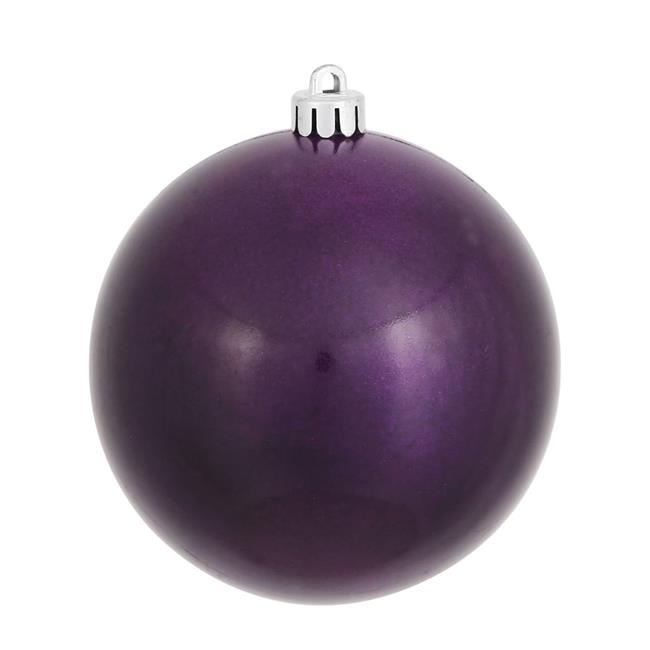Vickerman N592026DCV Plum Candy UV Drilled Cap Ball Ornament - 8 in.