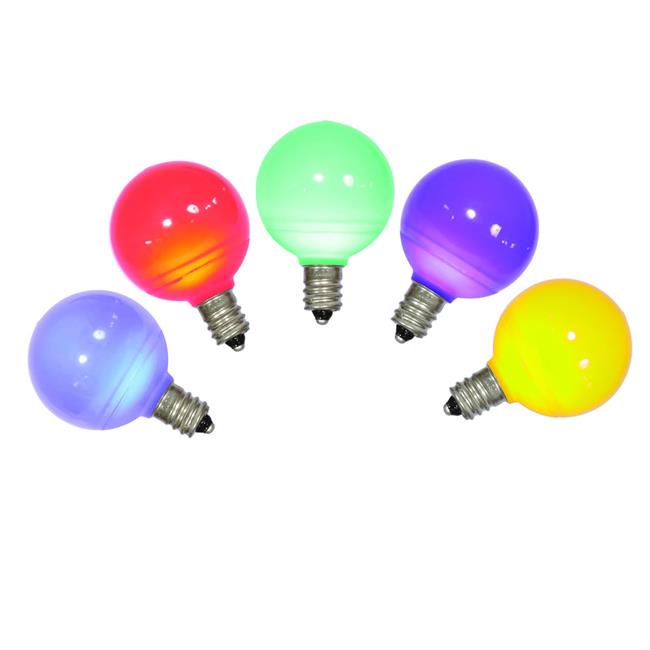 Vickerman XLED5CG40 G40 Ceramic LED Replacement Bulbs with Multi-Colored Lights