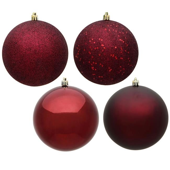Vickerman N591265A 4.75 in. Burgundy 4 Finish Assorted Color Christmas Orname...