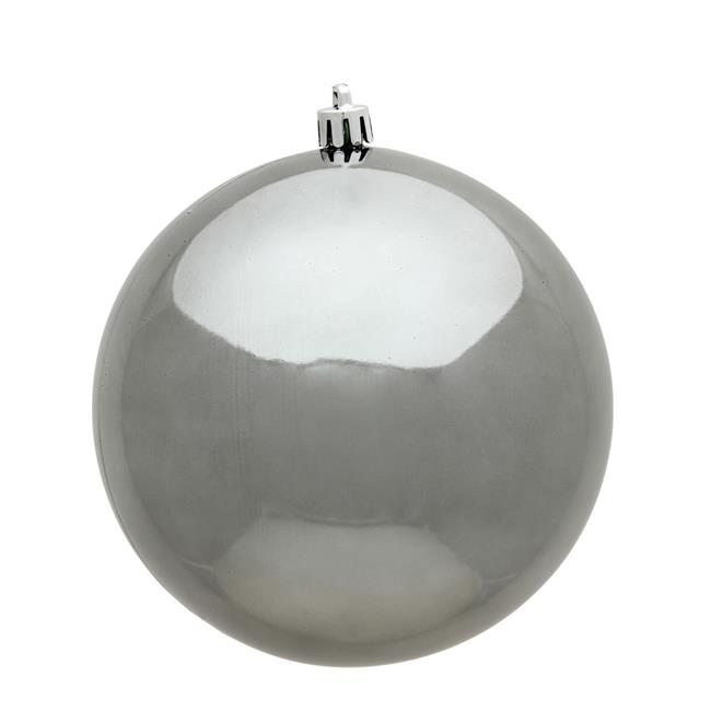 Vickerman N591587DSV 6 in. Pewter Shiny UV Christmas Ornament Ball - 4 per Bag