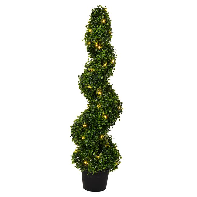Vickerman TP170436LED 3 ft. Boxwood Spiral in Pot UV 50 Warm White LED Light