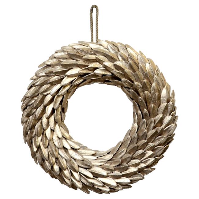 Vickerman H6AST2538 25 in. Champagne Aster Bean Wreath