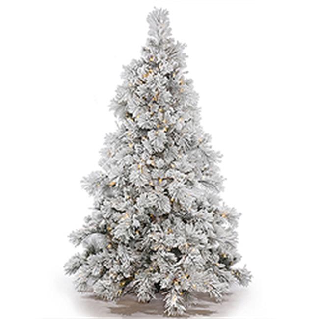 Vickerman A155237LED Flocked Alberta with Cone LED Christmas Tree with Multi-...