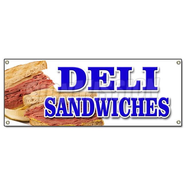 SignMission B-Deli Sandwiches 18 x 48 in. Deli Sandwiches Banner Sign