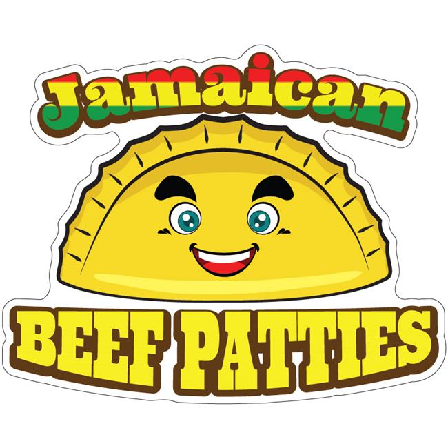 SignMission Jamaican Beef Patties 8 in. Decal Concession Stand Food Truck Sti...