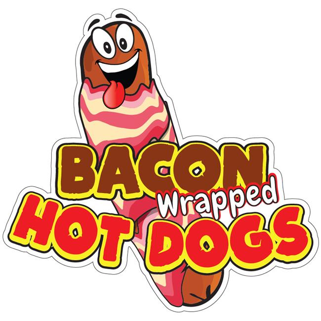 SignMission 8 in. Decal Concession Stand Food Truck Sticker - Bacon Wrapped H...