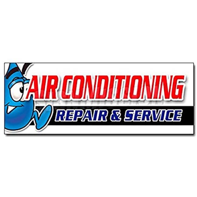 SignMission 24 in. AC Repair & Service Decal Sticker - HVAC Air Conditioning ...