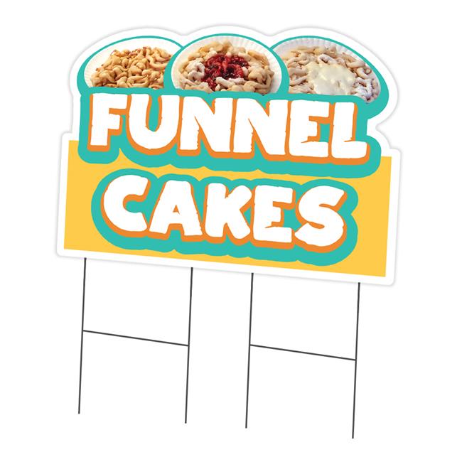 SignMission C-DC-2436-DS-Funnel Cakes19 24 x 36 in. Yard Sign & Stake - Funne...
