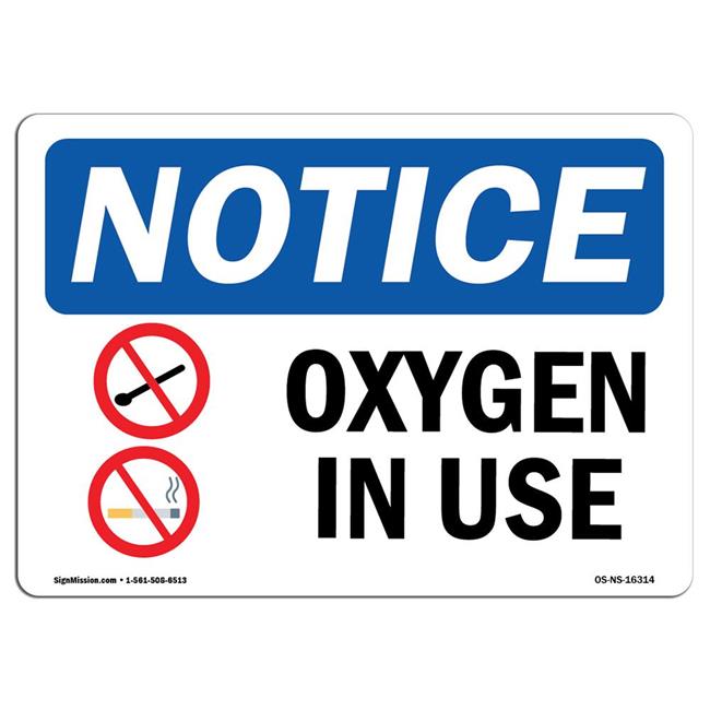 SignMission OS-NS-D-57-L-16314 OSHA Notice Sign - Oxygen in Use