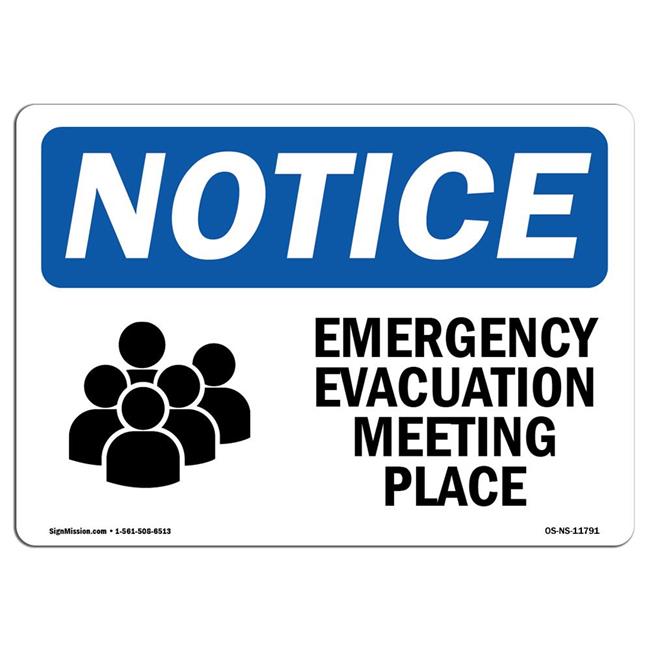 SignMission OS-NS-A-710-L-11791 7 x 10 in. OSHA Notice Sign - Emergency Evacu...