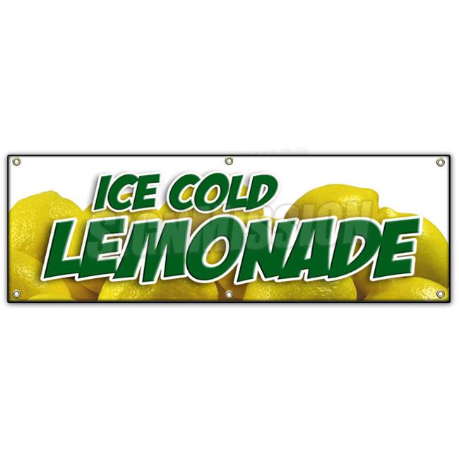SignMission B-72 Lemonade 1 72 in. Lemonade 1 Banner Sign - Lemonaid Ice Cold...
