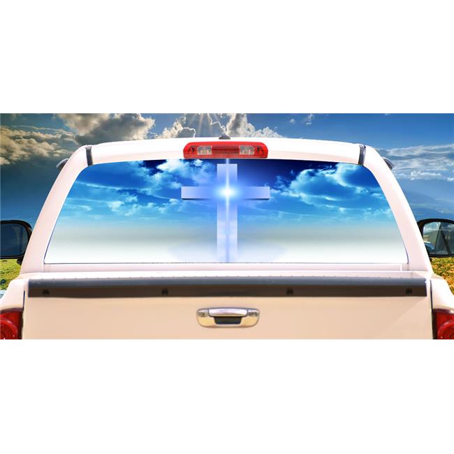 SignMission Cross Rear Window Graphic Back Truck Decal - Suv Christian Church...