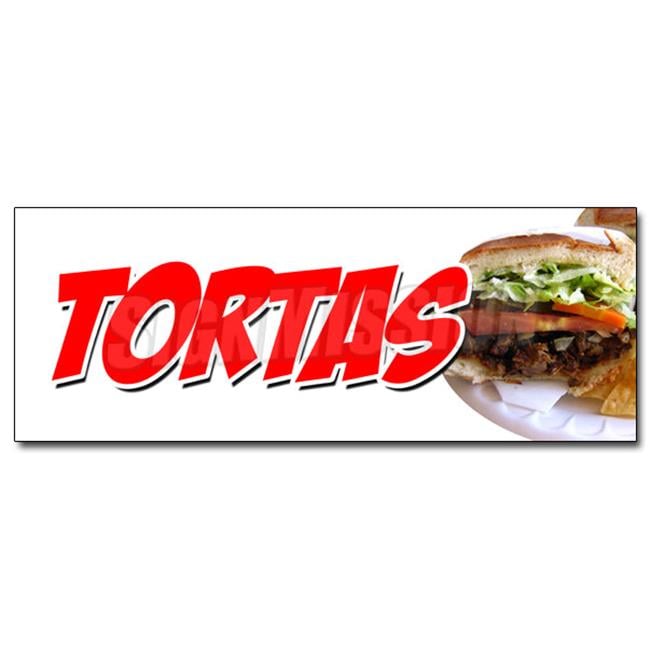 SignMission 36 in. Tortas Decal Sticker - Flatbread Sweet Cake Mexican Mexico...