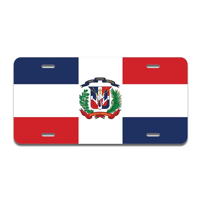 SignMission A-LP-03-180 Dominican Flag Aluminum License Plate