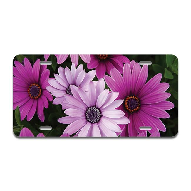 SignMission A-LP-03-450 Purple Flowers Aluminum License Plate