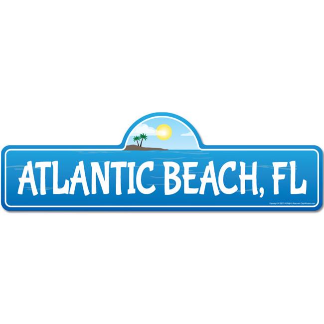 SignMission P-618 Atlantic Beach Fl Atlantic  FL Florida Beach Street Sign