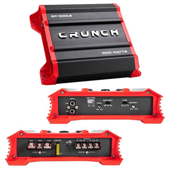 Crunch GP10002 1000W Ground Pounder Two Channel Car Audio Amplifier