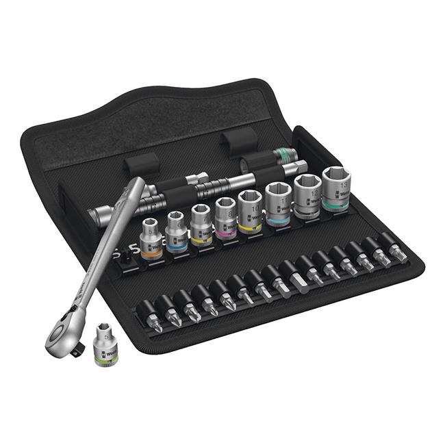 Wera 05004018001 0.25 in. Drive Metric Zyklop Metal Ratchet Set 28 Piece