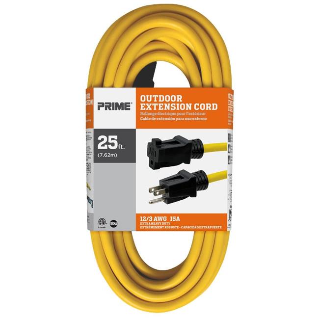Prime Wire & Cable EC500825 25 ft. 12 by 3 Gauge SJTW Outdoor Extension Cord