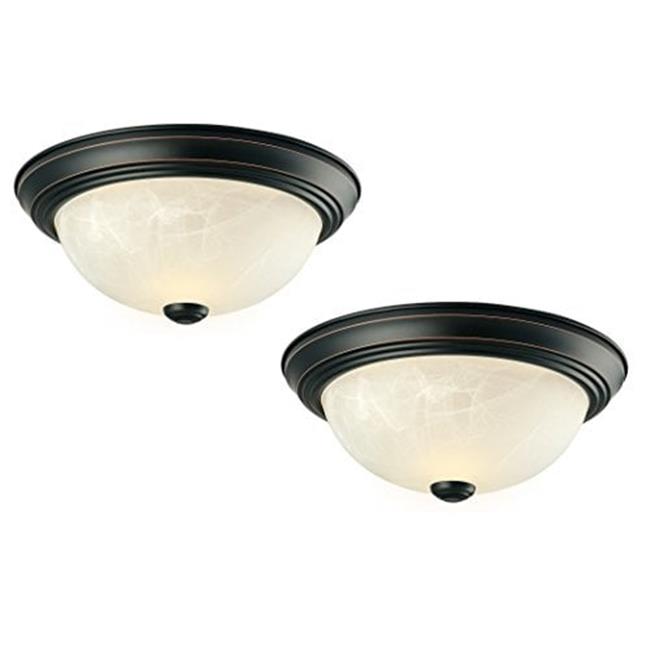 DHI 587519 11 in. 2 Light Ceiling Mount Light  Oil Rubbed Bronze - Pack of 2