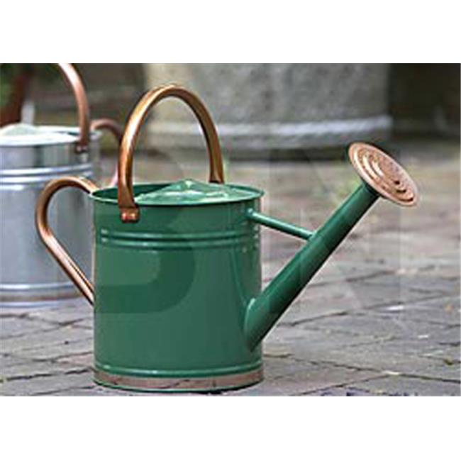 Gardman 8327 1 gal Hunter Green Galvanized Steel Watering Can - Copper Accents