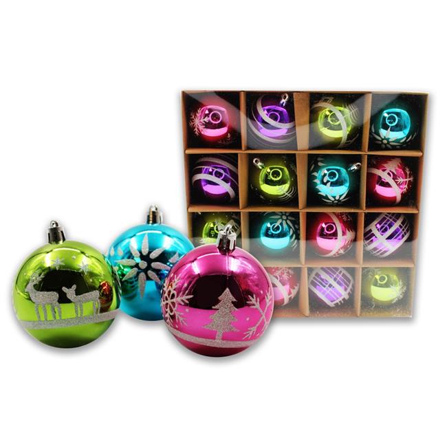 Queens of Christmas ORNPK-BALL-VIC-16 Christmas Ornament Ball  Multi Color - ...