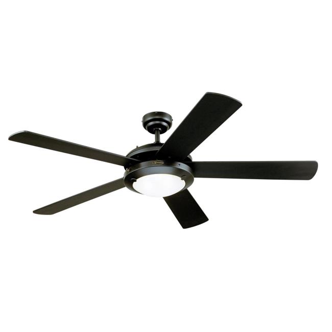 Westinghouse 7224200 52 in. Matte Black Frosted Glass Indoor Ceiling Fan with... - Picture 1 of 1