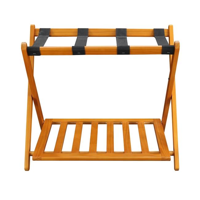 Casual Home 102-28 Luggage Rack with Shelf - Honey Oak
